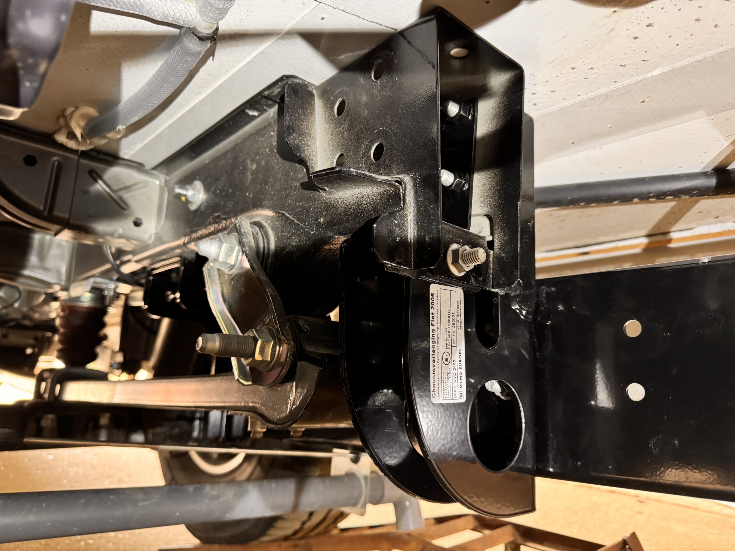 Benimar chassis extension mounting and drop plate detail